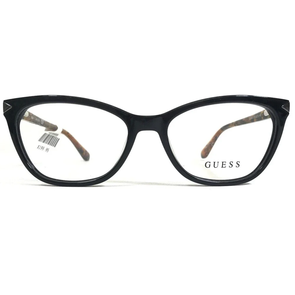 Guess Eyeglasses Frames GU2668 001 Black Tortoise Cat Eye Full Rim 52-16-140
